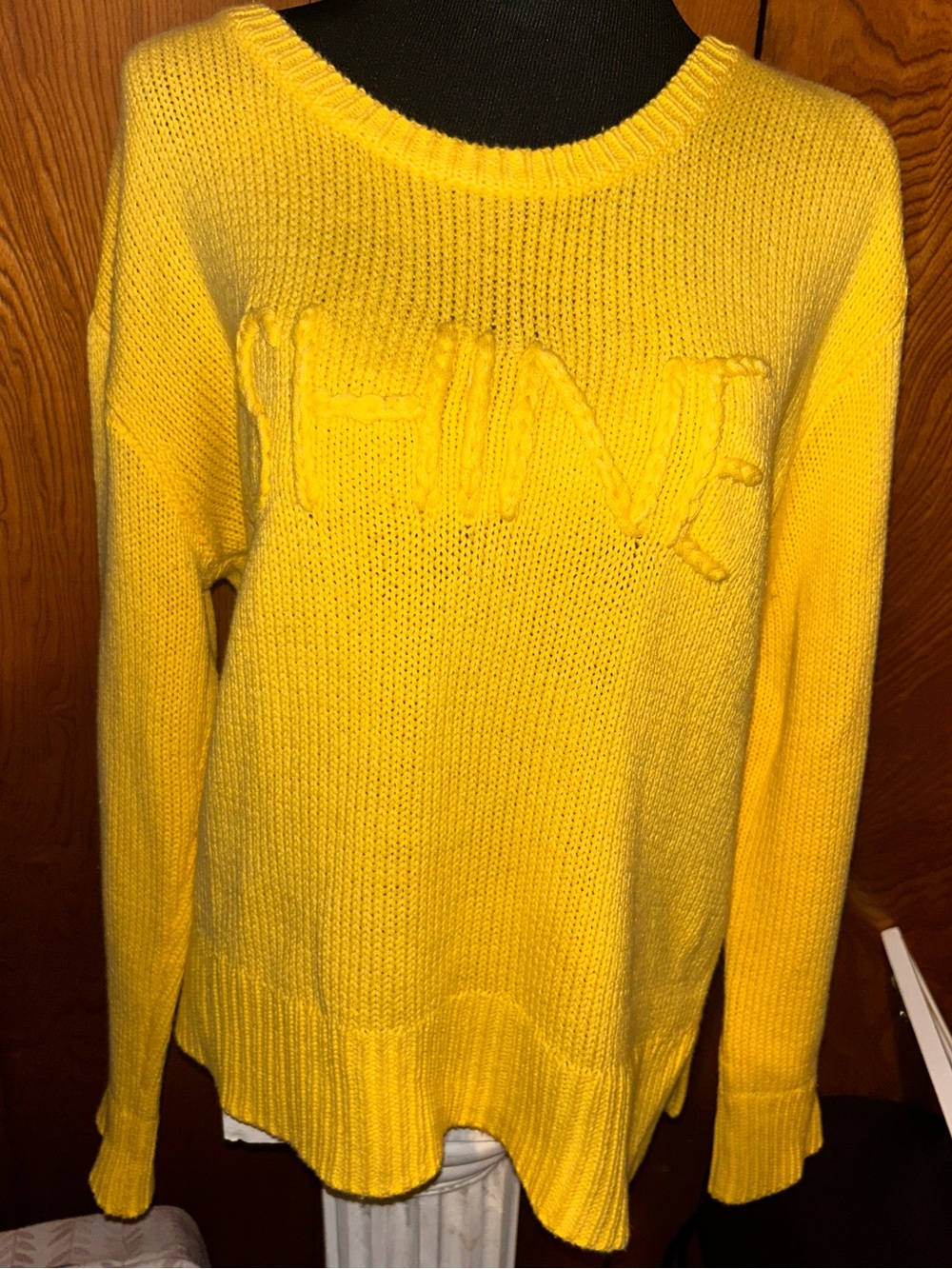 Cupio Anthropologie Long Sleeve Shine yellow sweater L